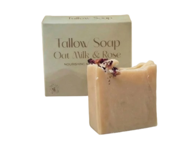 Natural Care Tallow Soap, Oat Milk & Rose, 120 g