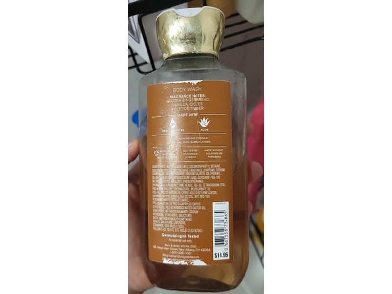 Bath & Body Works Jolly Gingerbread Village Body Wash, Pro-Vitamin B5 + Aloe, 10 fl oz/295 mL