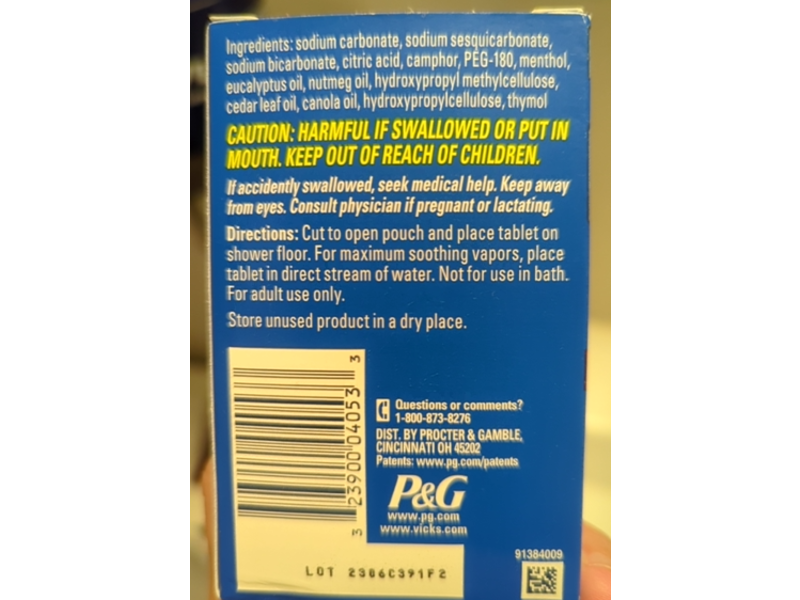 Vicks Vapor Shower Tablets, 5 Count