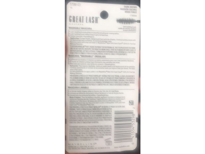 Maybelline New York Great Lash Mascara, 103 Dark Brown, 0.43 fl oz/12.7 mL