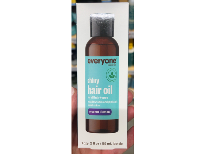 Everyone Shiny Hair Oil, Coconut + Lemon, 2 fl oz/50 mL