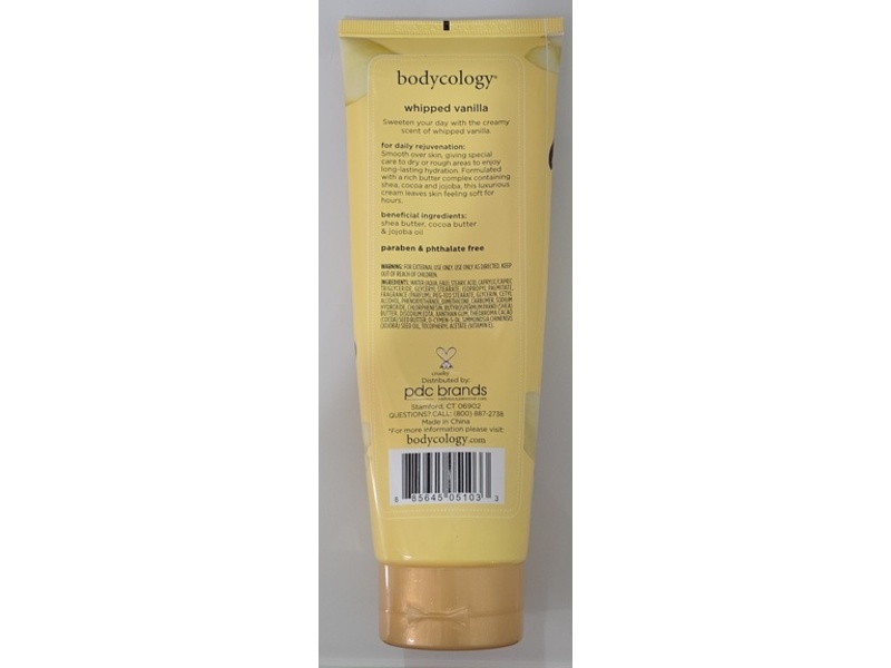 Bodycology Moisture Body Cream, Whipped Vanilla, 8 oz/227 g