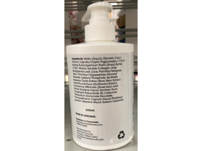 Advanced Clinicals Collagen Lotion + Peptide Firming Face & Body Cream, 15 fl oz/ 444 mL