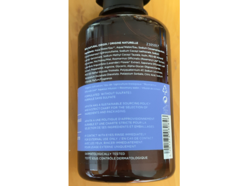 Apivita Sensitive Scalp Shampoo, Prebiotics & Honey, 8.45 fl oz/250 mL