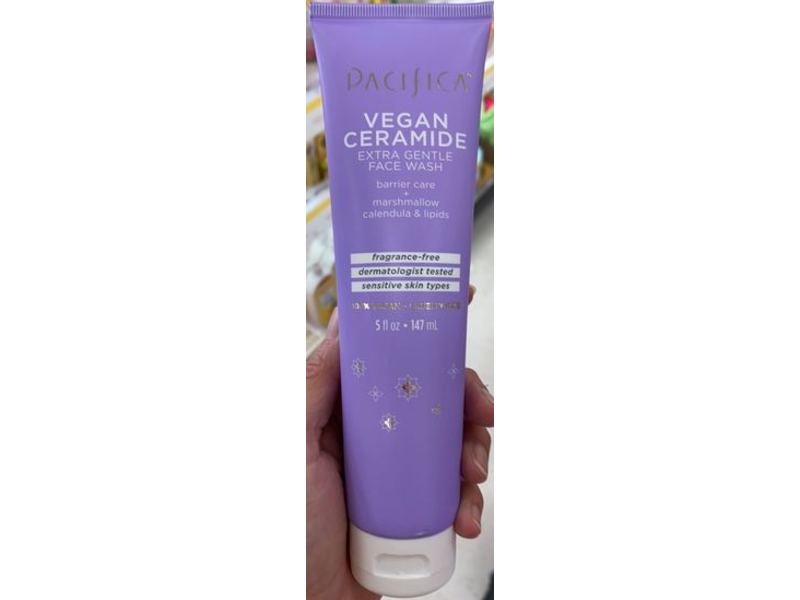 Pacifica Vegan Ceramide Extra Gentle Face Wash, Fragrance-Free, 5 fl oz/147 mL