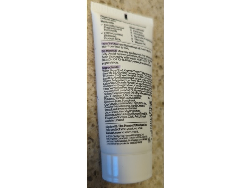 The Honest Company Calm Face+Body Lotion, Lavender, 1.0 fl oz/29 mL