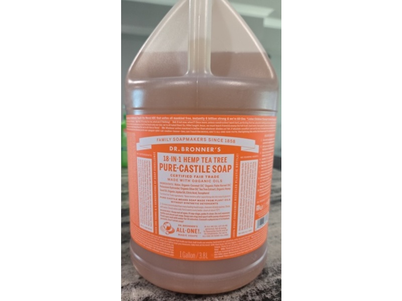 Dr. Bronner's Pure Castile Liquid Soap, Hemp Tea Tree, 1 Gallon/3.8 L