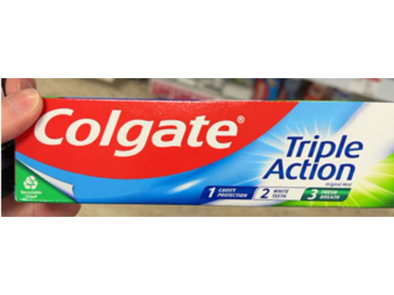 Colgate Triple Action Toothpaste, Original Mint, 75 mL