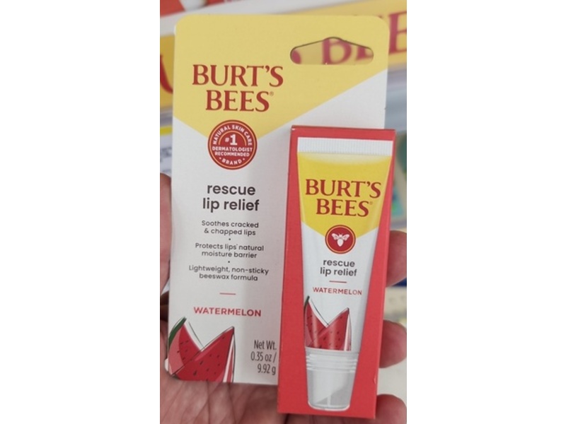 Burt's Bees Rescue Lip Relief, Watermelon, 0.35 oz/9.92 g