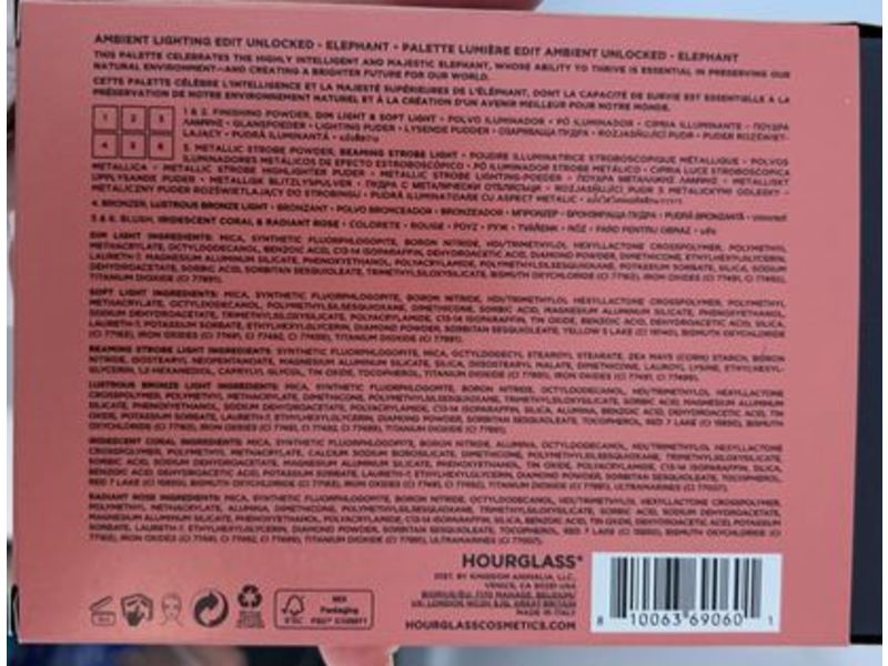 Hourglass Ambient Lighting Edit Unlocked Face, Elephant Palette, 0.04 oz/1.4 g