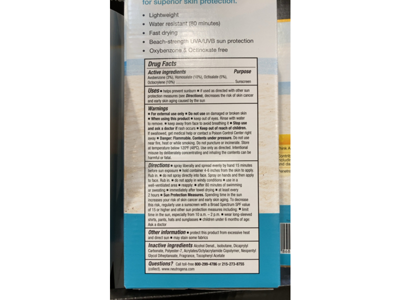 Neutrogena Beach Defense Water + Sun Protection Sunscreen Spray, SPF 60+, 17.0 oz/480 g, Pack Of 2