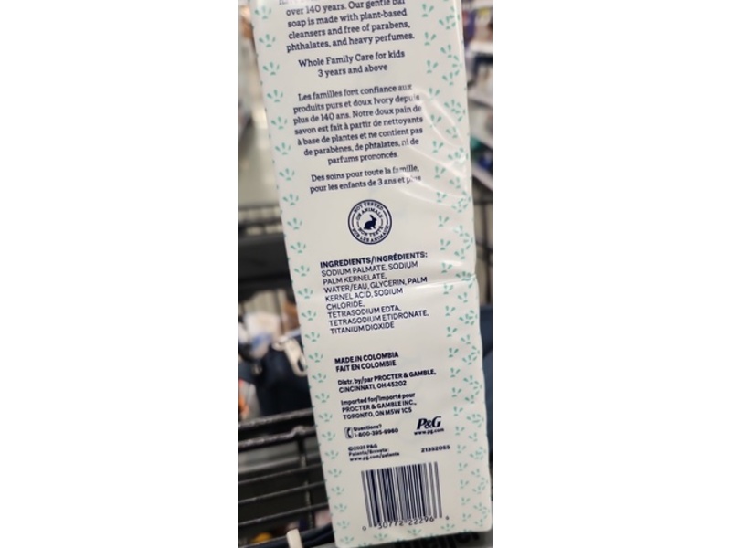 Ivory Sensitive Bar Soap, Fragrance Free, 3.7 fl oz, Count10