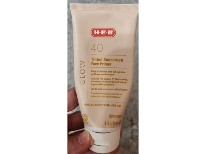 H-E-B Tinted Sunscreen Face Primer, SPF 40, 3 fl oz/89 mL