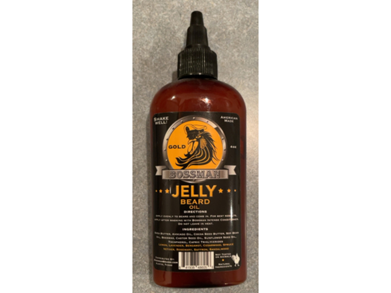 Bossman Jelly Beard Oil, Gold Scent, 4 oz/120 mL