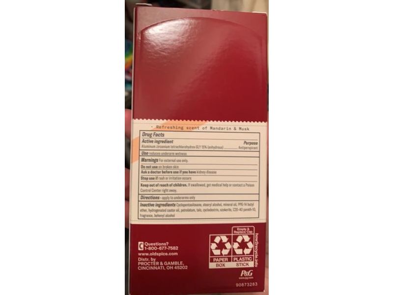 Old Spice Gentleman's Blend Antiperspirant, Mandarin & Musk, 2.6 oz/73 g