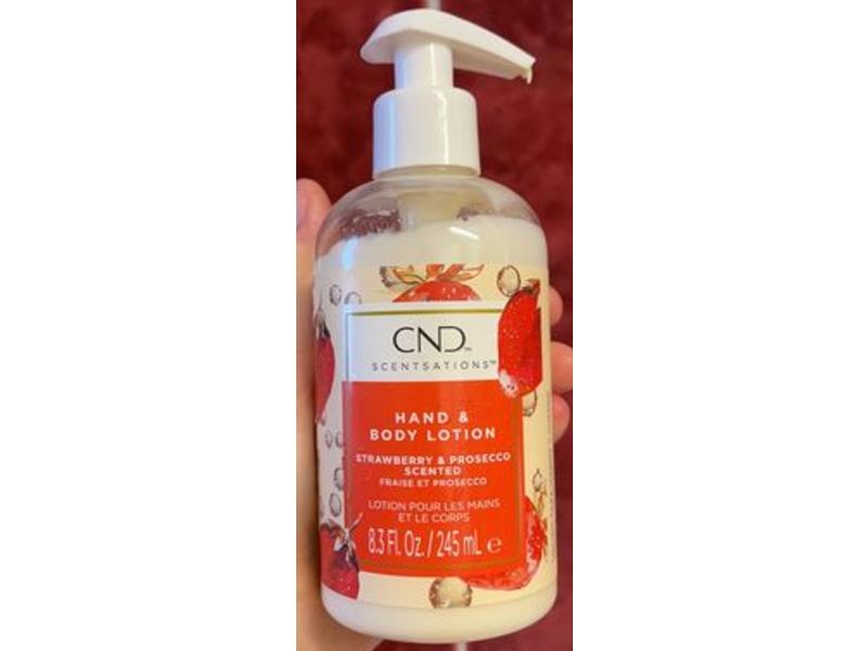 CND Scentsations Hand & Body Lotion, Strawberry & Prosecco, 8.3 fl oz/245 mL