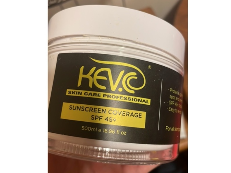 Kev.C Skin Care Sunscreen Coverage, SPF 45+, 16.96 fl oz/500 mL