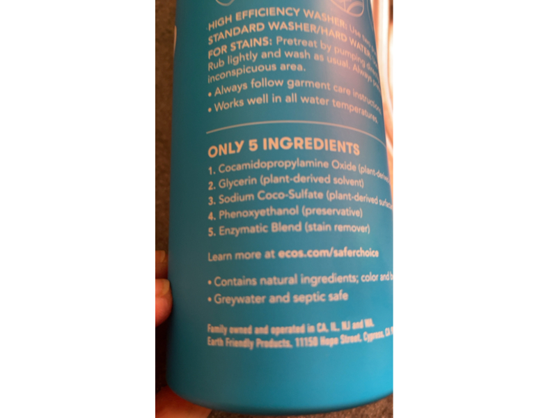 ECOS Plant Powered Laundry Detergent, Free & Clear, 78 Loads, 16 fl oz/473 mL