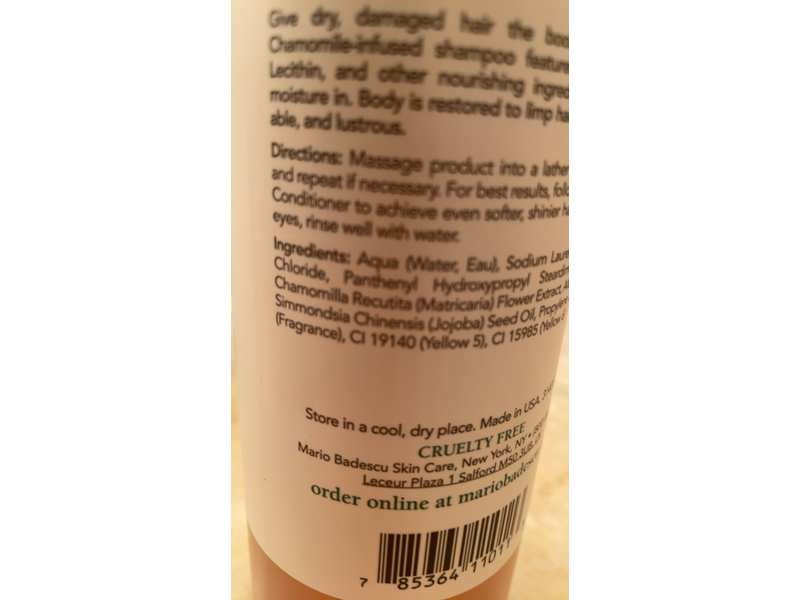 Mario Badescu Lecithin Nourishing Shampoo, M3, 16 fl oz/472 mL