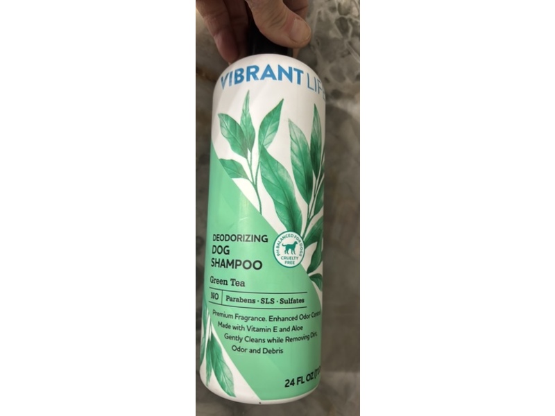 Vibrant Life Deodorizing Dog Shampoo, Green Tea, 24 fl oz/710 mL