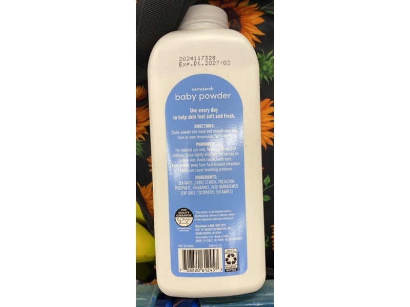 Meijer Baby Powder, Cornstarch, 0.22 oz/624 g