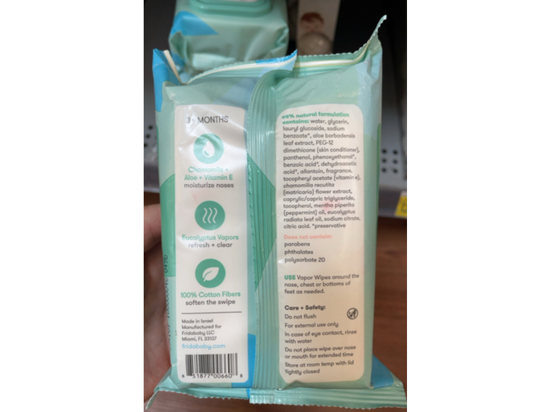 Fridababy Breathefrida Vapor Wipes, 30 Count