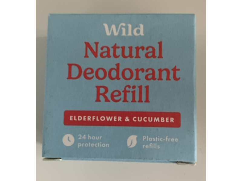 Wild Natural Deodorant Refill, Elderflower & Cucumber, 40 g