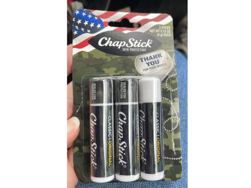 Chapstick Skin Protectant, Classic Original Flavor, 0.15 oz/4 g, Pack Of 3