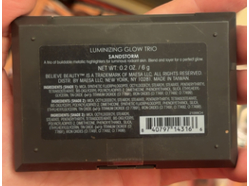 Believe Beauty Luminizing Glow Trio, Sandstorm, 0.2 oz/6 g