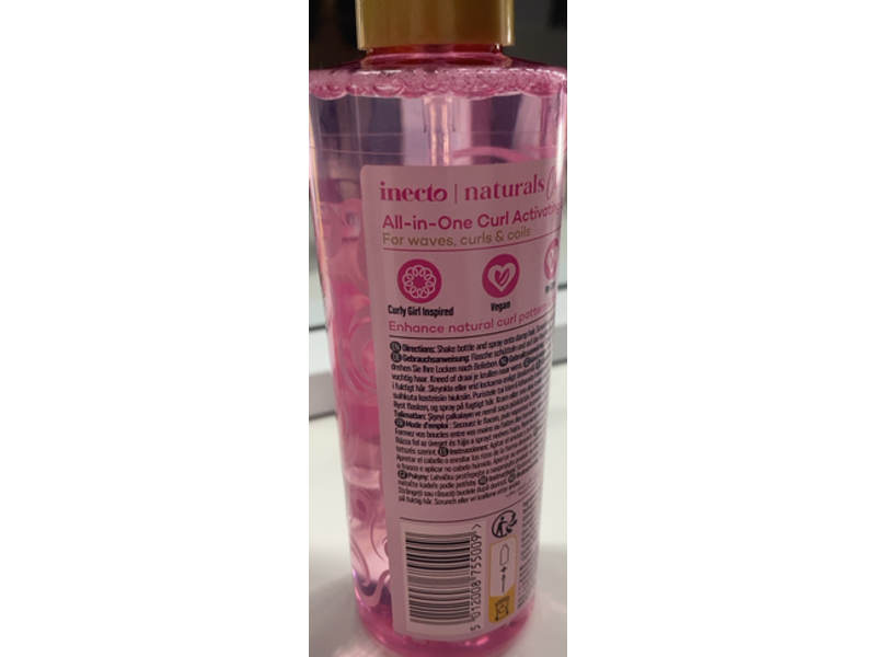 Inecto Naturals Curl Club All-In-One Curl Activating Spray, Shea Butter, Coconut & Castor Oils, 6.7 fl oz/200 mL