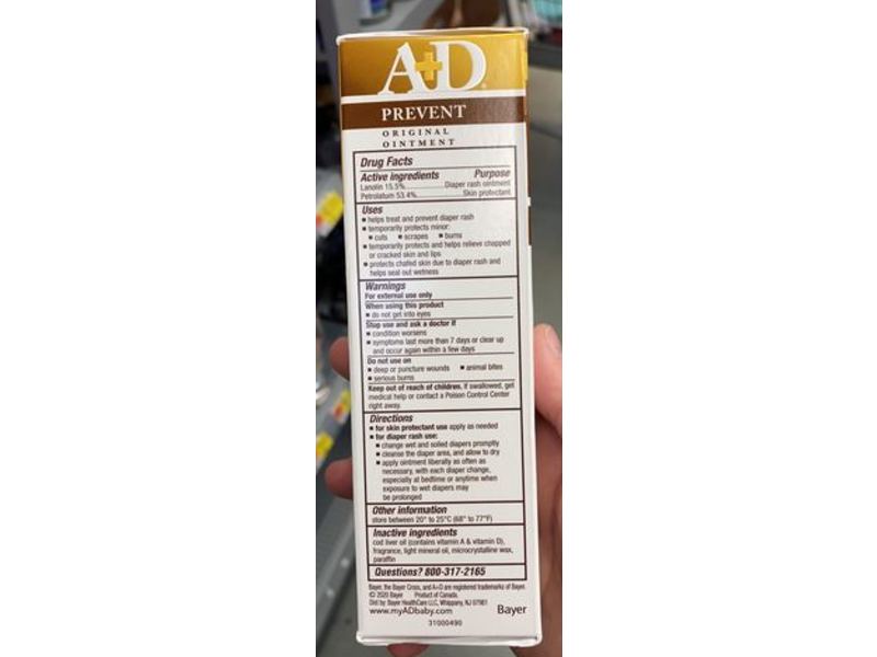 A+D Origial Diaper Rash Ointment + Skin Protectant, 3 oz/85 g