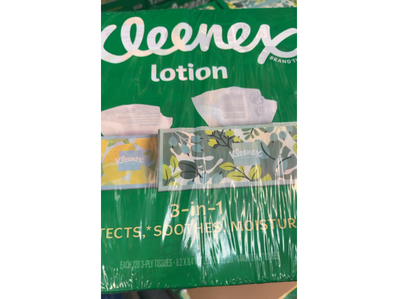 Kleenex 3-In-1 Lotion Facial Tissues, Coconut Oil + Aloe, 1440 Count