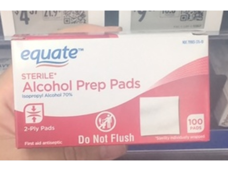 Equate Sterile Alcohol Prep Pads, 100 Count