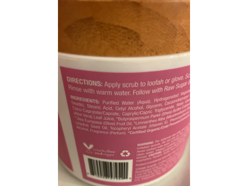 Raw Sugar Whipped Scrub, Beach Rose,15 fl oz
