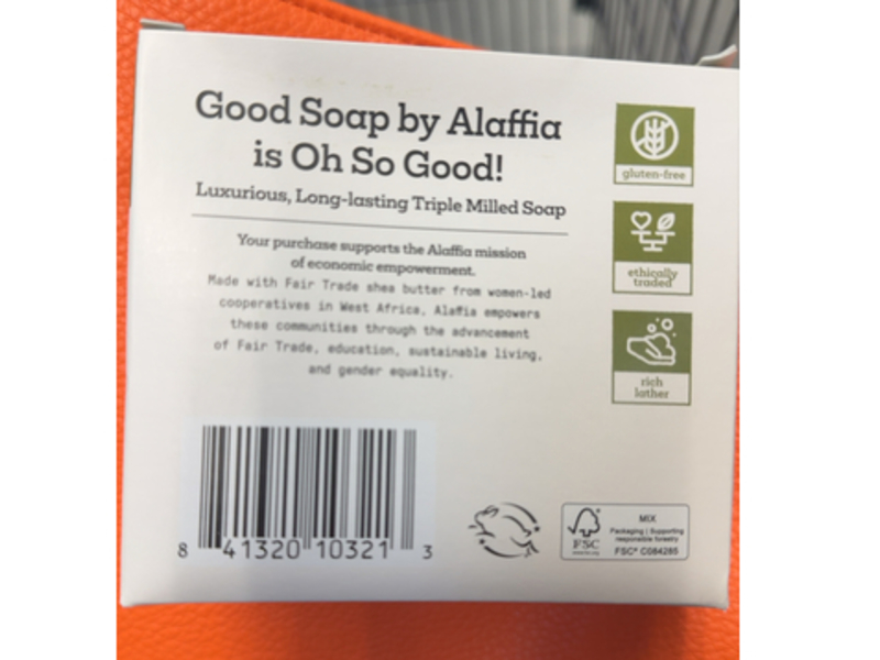 Alaffia Ultra Hydrating Triple Milled Bar Soap, Peppermint, 20 oz/567 g, 4 Count