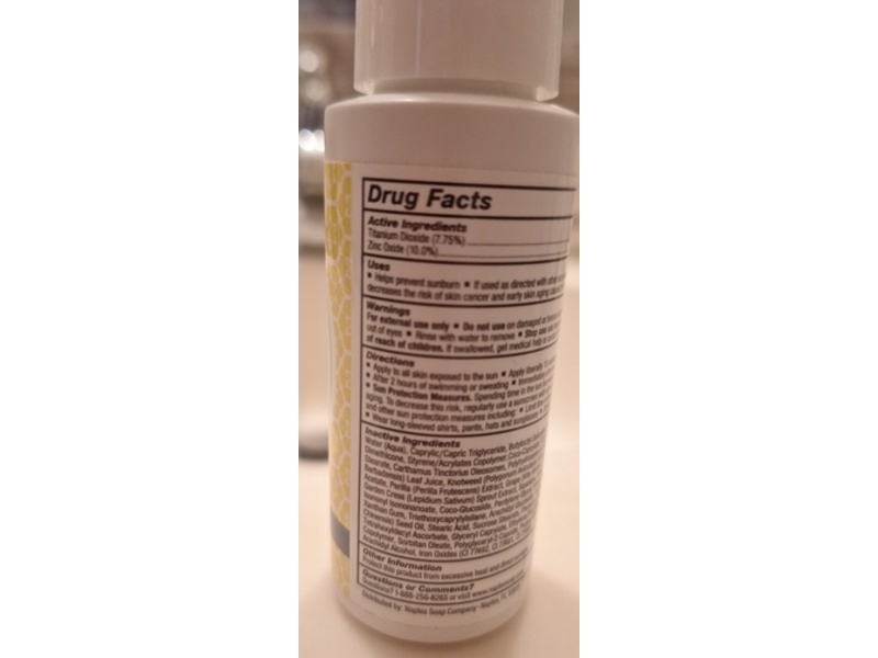Naples Soap Company Mineral Face Cream Broad Spectrum Sunscreen, SPF 30, Tinted, 2 fl oz/60 mL