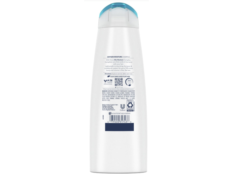 Dove Ultra Care Oxygen Moisture Shampoo, 12 fl oz/355 mL