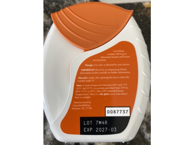 Arnuity Ellipta (fluticasone furoate inhalation powder) 100 mcg, 30 Blisters, GlaxoSmithKline (Rx)