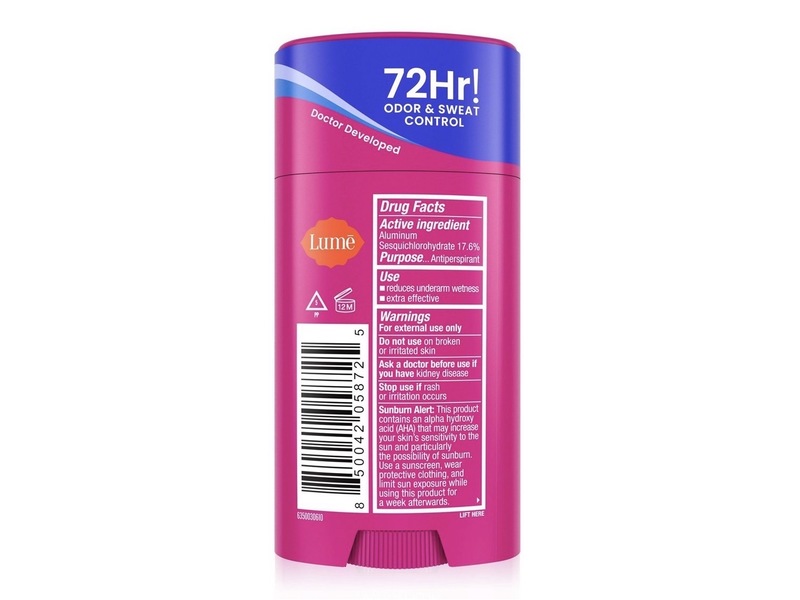 Lume Deodorant Antiperspirant Smooth Solid, Soft Powder, 2.6 oz/75 g