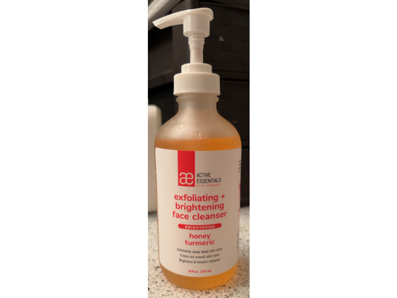 Active Essentials Exfoliating+Brightening Face Cleanser, Honey Turmeric, 8 fl oz/237 mL