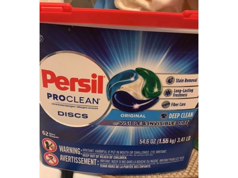 Persil Proclean Discs Laundry Detergent, Original, 62 Count, 54.6 oz/1.55 kg