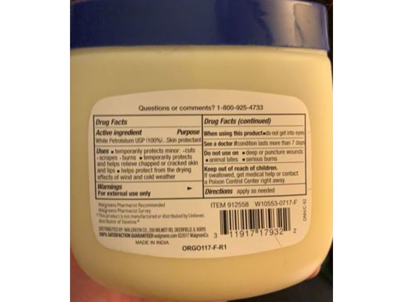 Walgreens Petroleum Jelly Skin Protectant, Unscented, 13 oz/368 g