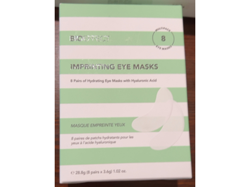 Bioeffect Hydrating Imprinting Eye Masks, Hyaluronic Acid, 1.02 oz/28.8 g, 8 Pairs