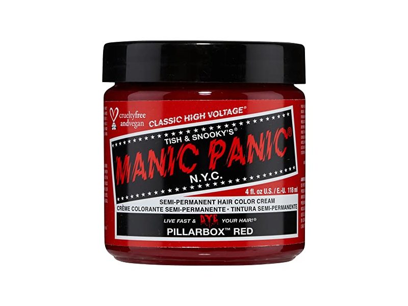 Manic Panic Semi-Permanent Hair Color Cream, Pillar Box Red, 4 fl oz/118 mL