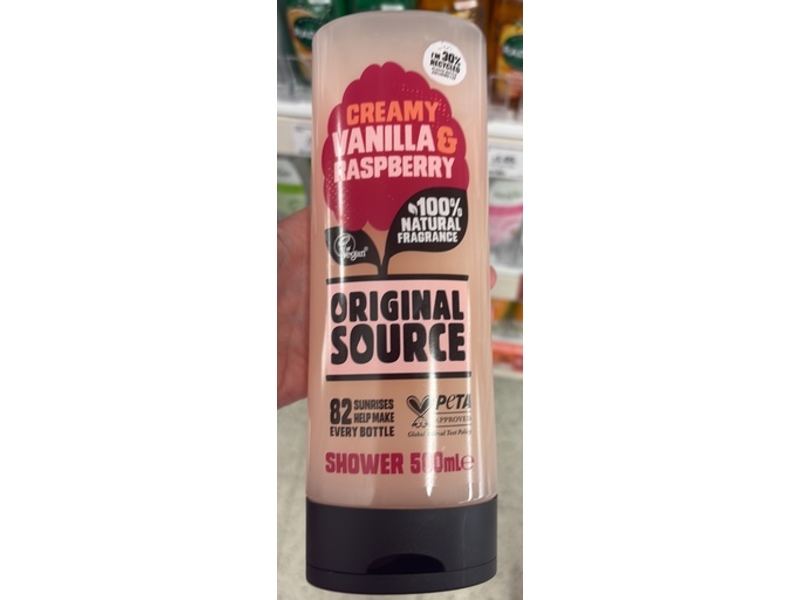 Original Source Shower Gel, Creamy Vanilla & Raspberry, 500 mL