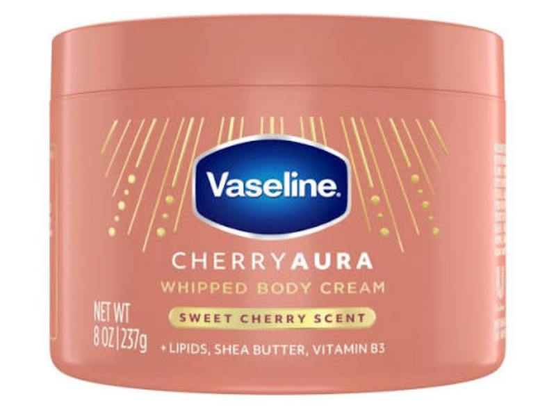 Vaseline Cheeryaura Whipped Body Cream, Sweet Cherry Scent, 8 oz/237 g