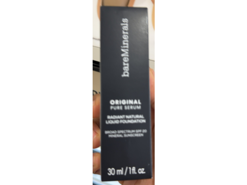 bareMinerals Original Pure Serum Radiant Natural Liquid Foundation, SPF 20, Medium Deep Warm 4, 1 fl oz/30 mL