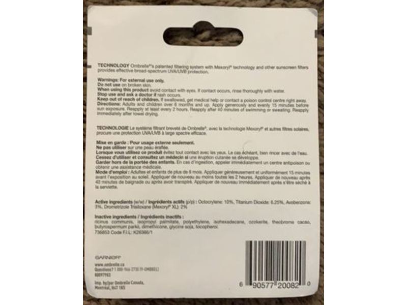 Garnier Ombrelle Face Stick, SPF 50+, 9 g