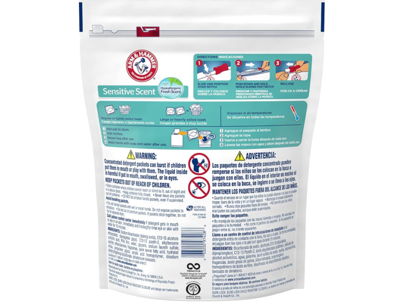 Arm & Hammer 5 In 1 Power Paks, Sensitive Scent, 40 paks