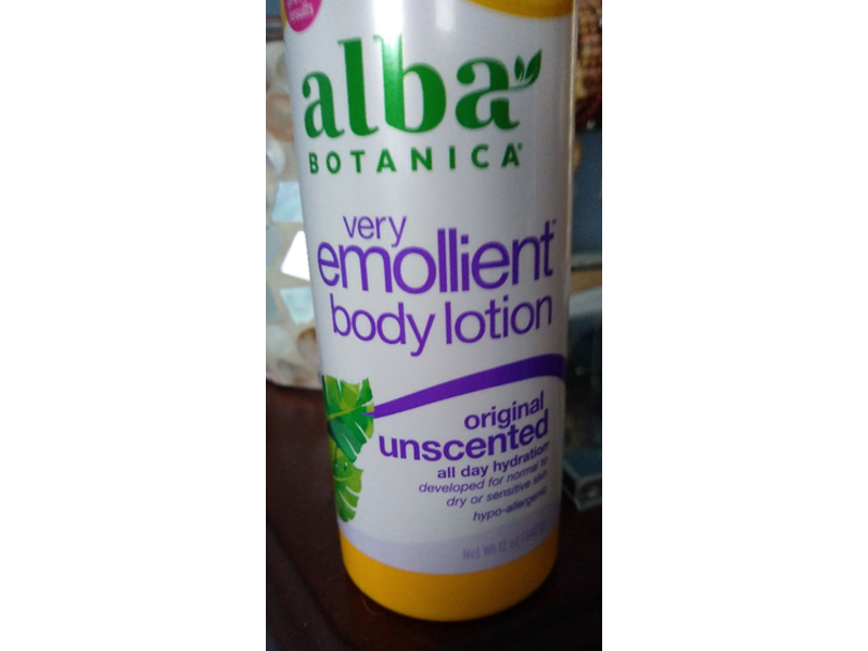 Alba Botanica Very Emollient Body Lotion, Original Unscented, 12 oz/340 g